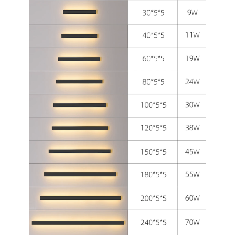 LED Outdoor Long Wall Light Modern Waterproof IP65
