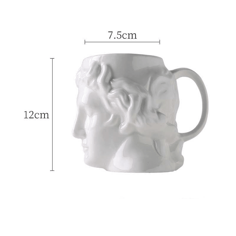 David's Head Ceramic Porcelain Mug