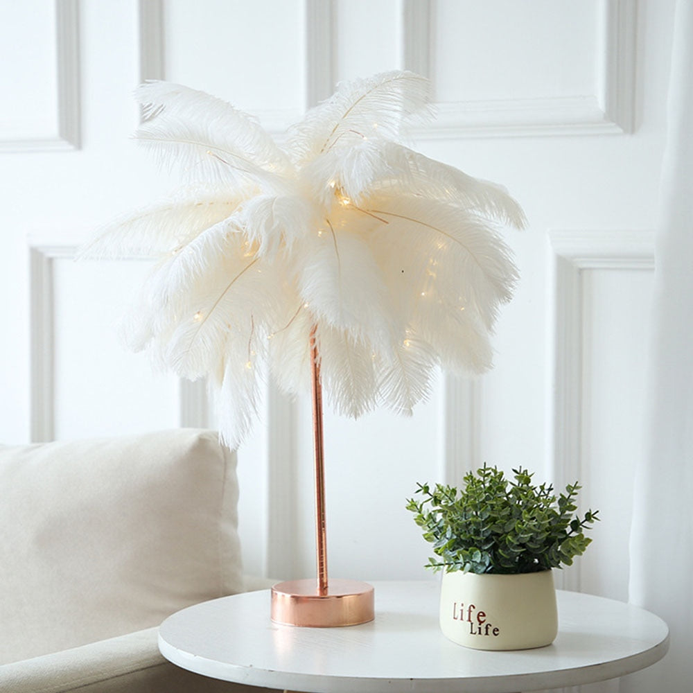 Bedroom LED Night Light Feather