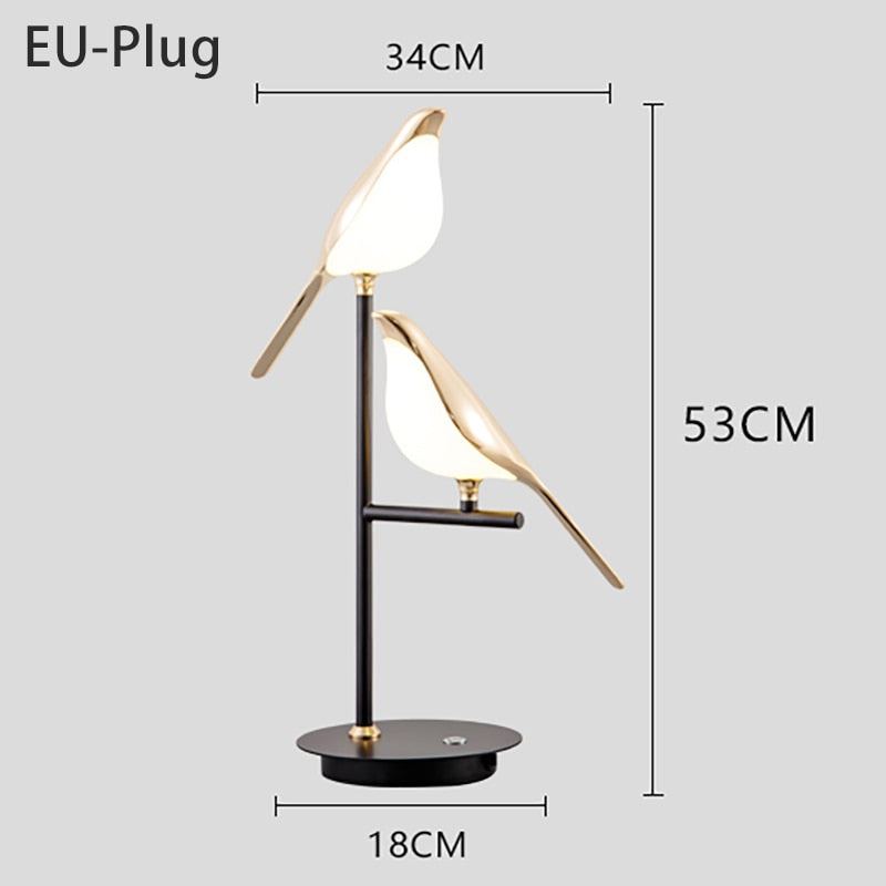 Nordic Style Art Magpie Bird Lamp LED Wall