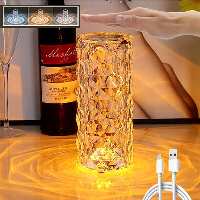 Crystal Lamp Touch Table Light 16 Colors LED