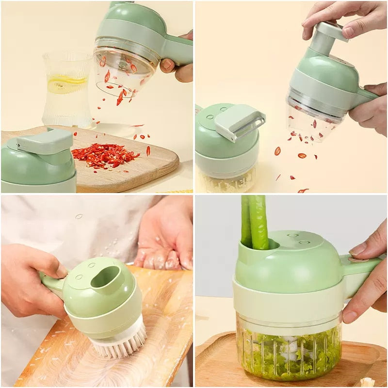 4 In1 Multifunctional Electric Vegetable Cutter Slicer