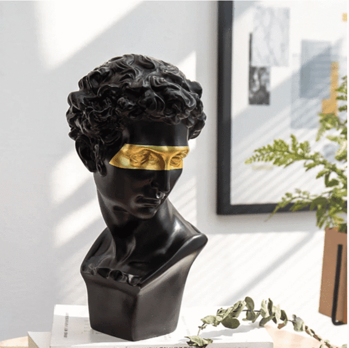 Florentine Gold Accent David Bust Statue