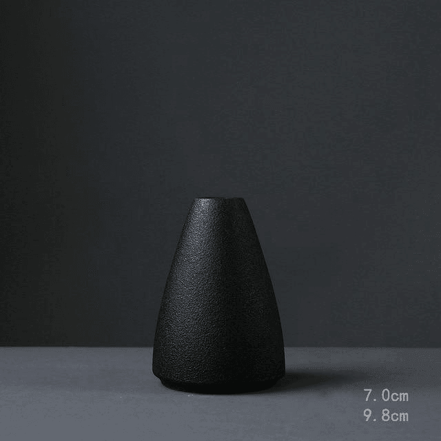 Black as Night Textured Ceramic Vases