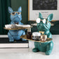 Cool French Bulldog Piggy Bank and Platter Statue