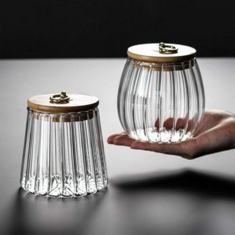Charm Ripple Glass Storage Jars with Lid